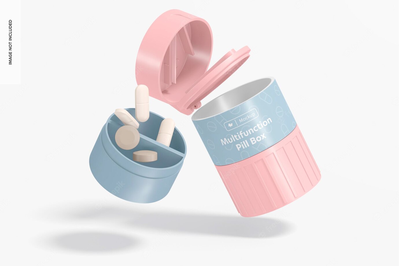Multifunction Pill Box Mockup Falling 1332 16819