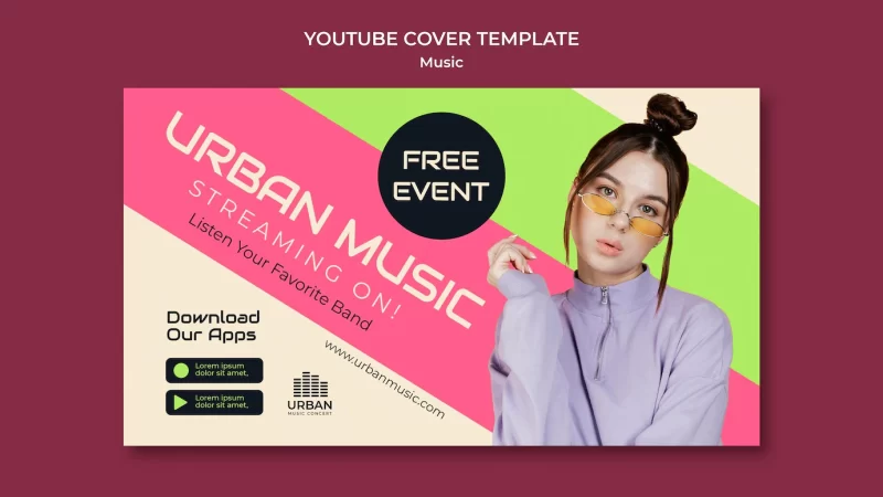 Music show youtube cover design template Free Psd