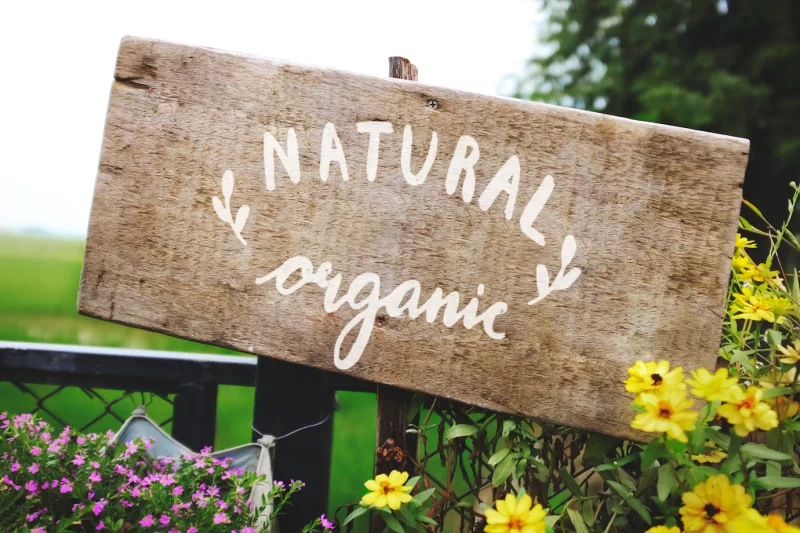 Natural organic wooden sign board mockup Free Psd