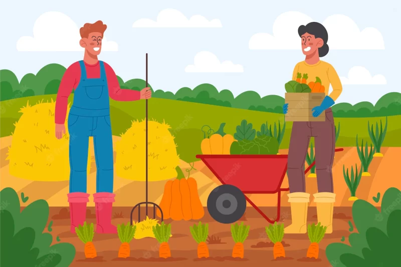 Organic flat design farming profession Free Vector