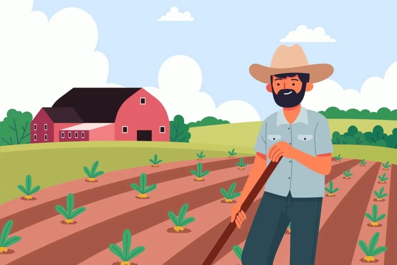 Organic flat farming profession illustration Free Vector