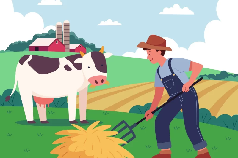 Organic flat farming profession illustration Free Vector Organic flat farming profession illustration Free Vector