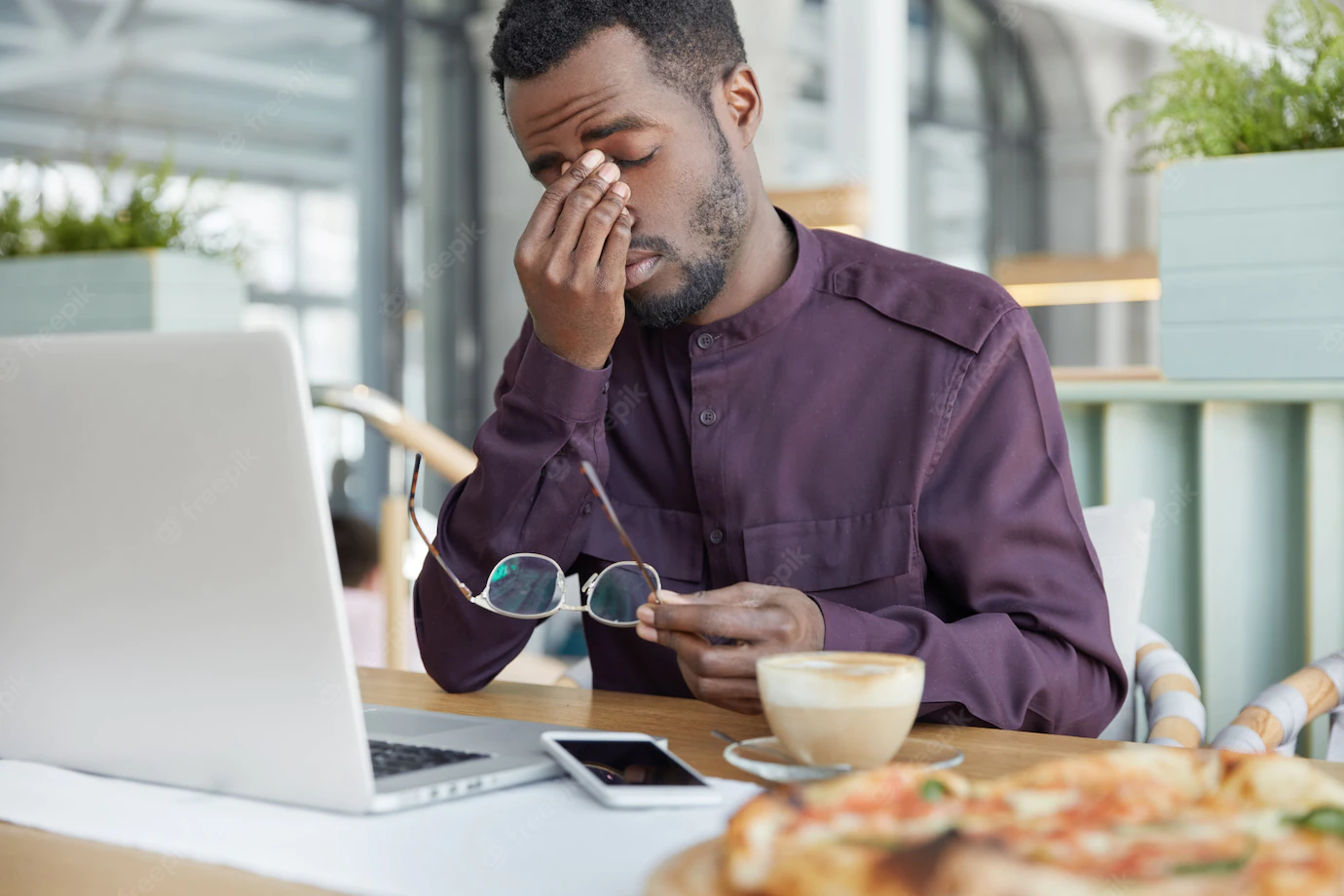 Overworked Professional Male Economist Holds Spectacles Being Tired Work Laptop Computer Much Hours Has Headache After Tired Working Day 273609 3448