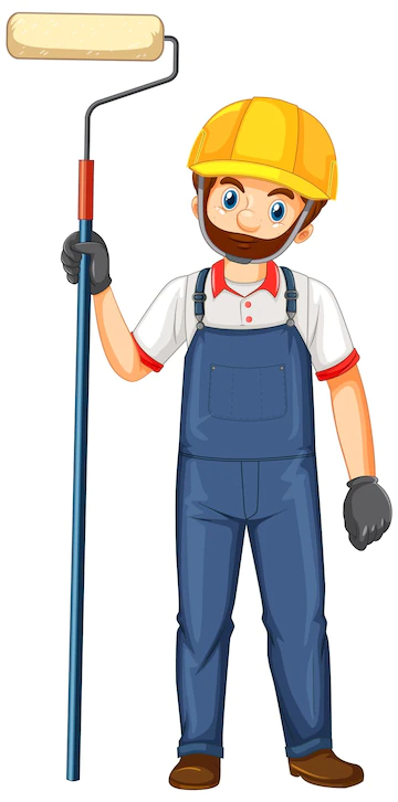 Painter Construction Worker Cartoon Character 1308 105524