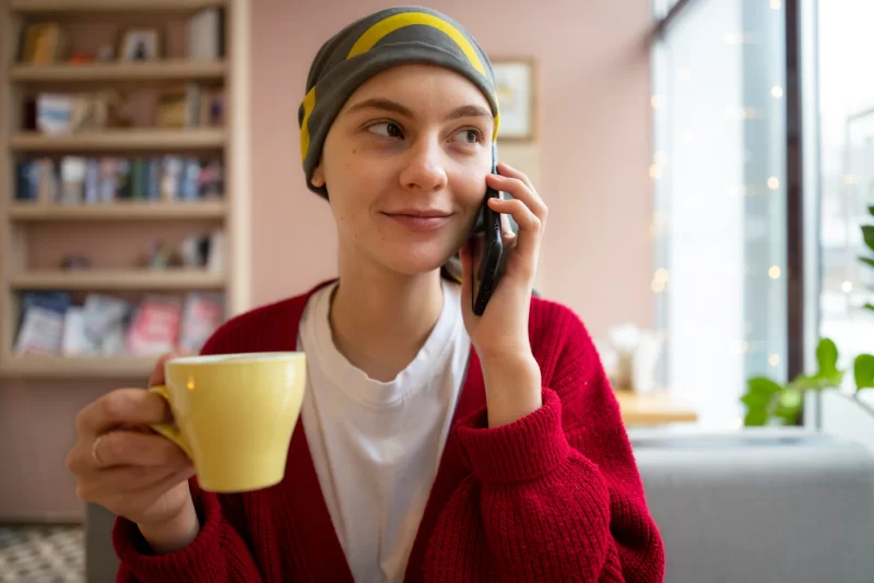Patient enjoying free time after chemotherapy treatment Free Photo Patient enjoying free time after chemotherapy treatment Free Photo