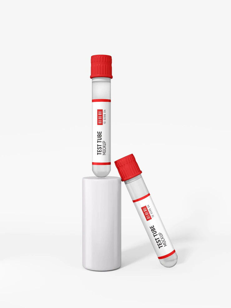 Pharmaceutical Vacuum Test Tube Label Mockup 439185 9414