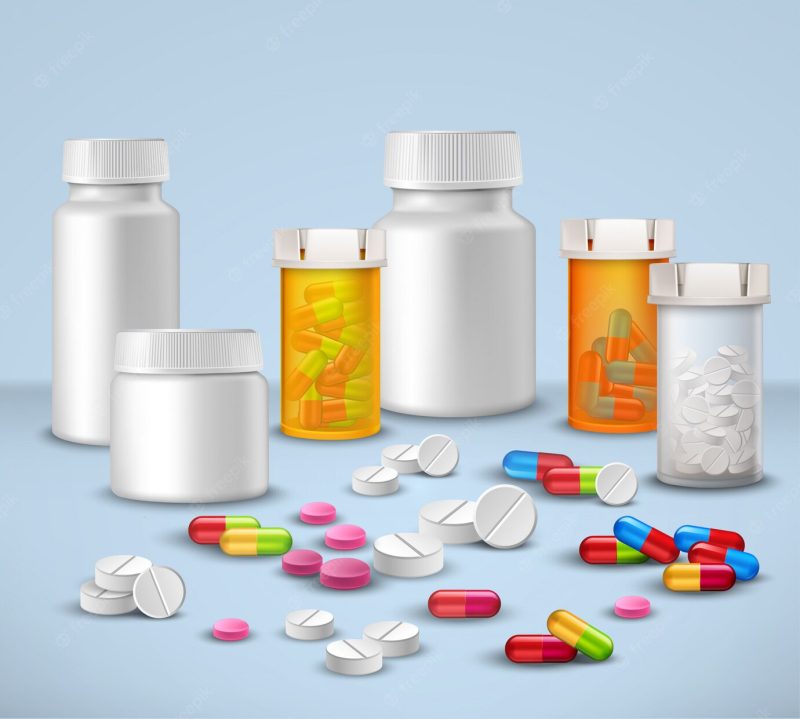 Pill bottles set Free Vector Pill bottles set Free Vector