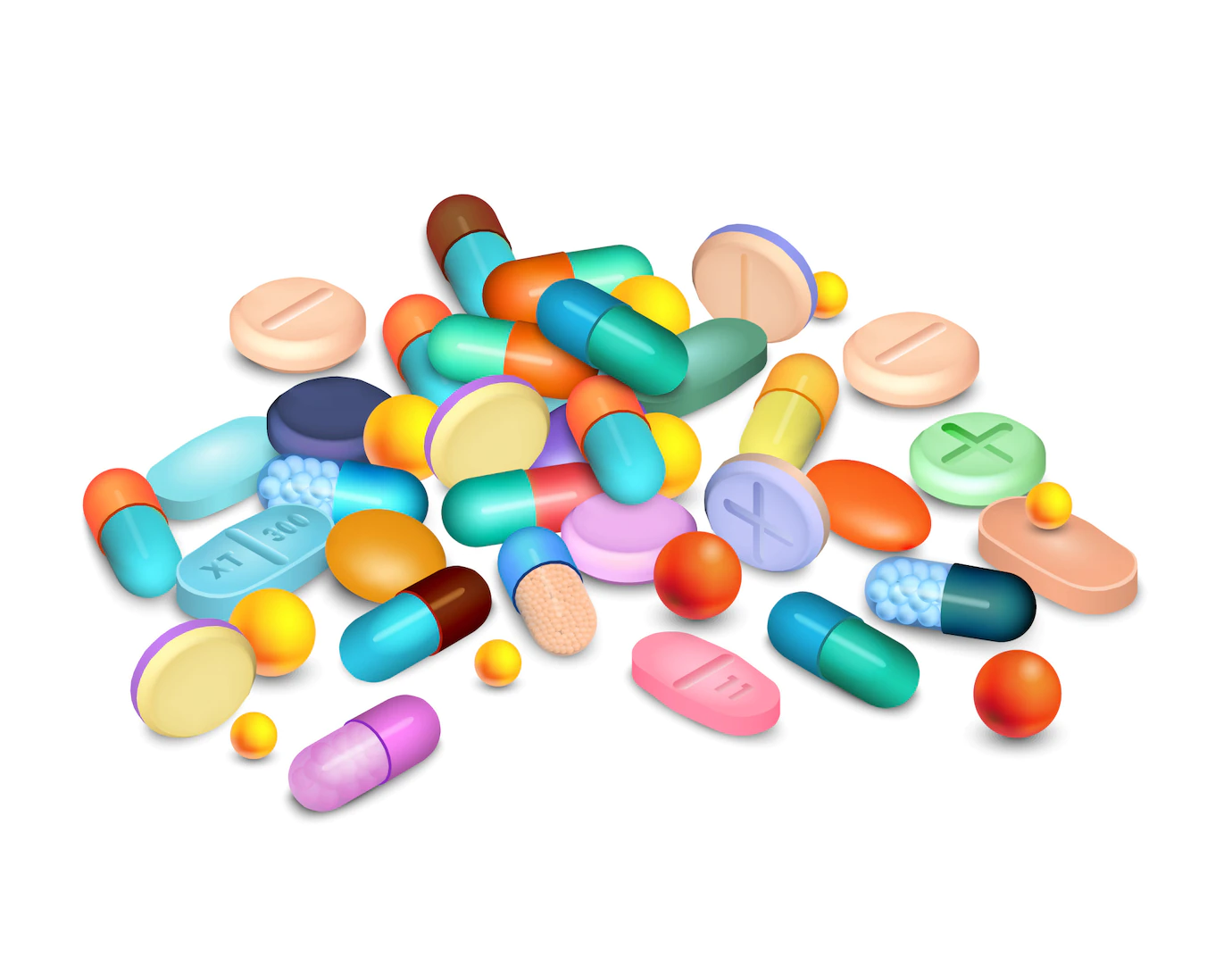 Pills Medical Realistic Composition 98292 1233