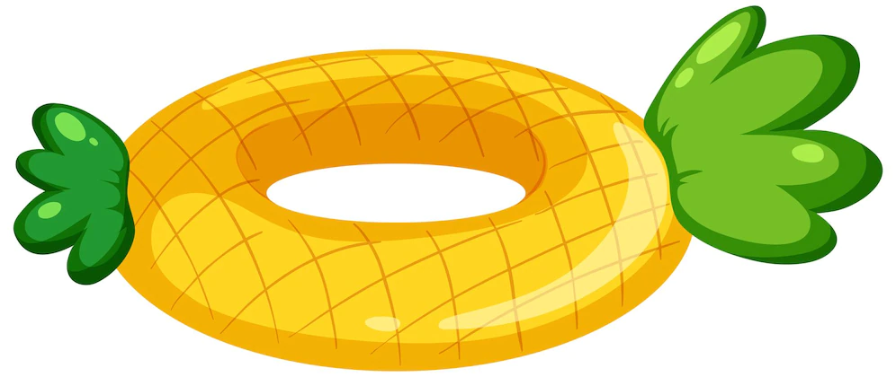Pineapple Pattern Swimming Ring Isolated 1308 56345
