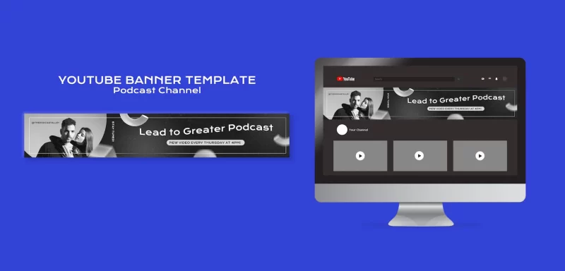 Podcast youtube banner template Free Psd