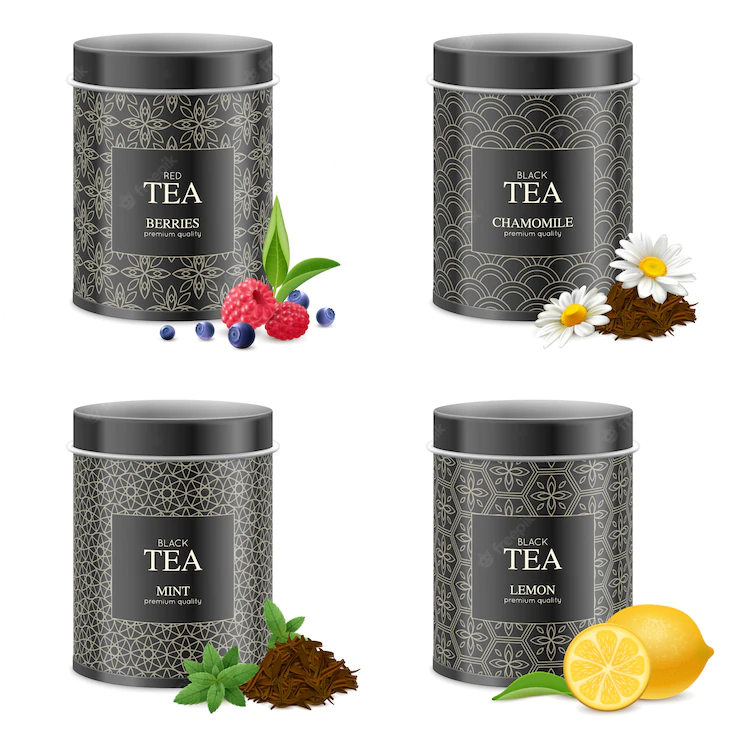 Realistic Blak Tea Tins Set 1284 23440