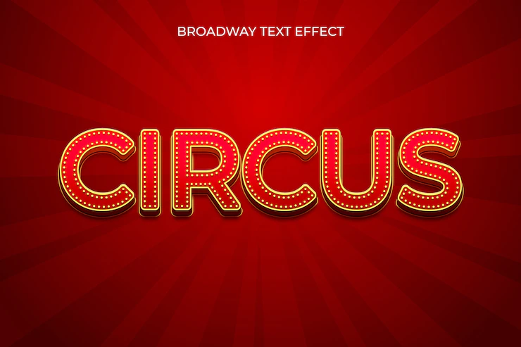 Realistic red Broadway font text effect Free Vector download