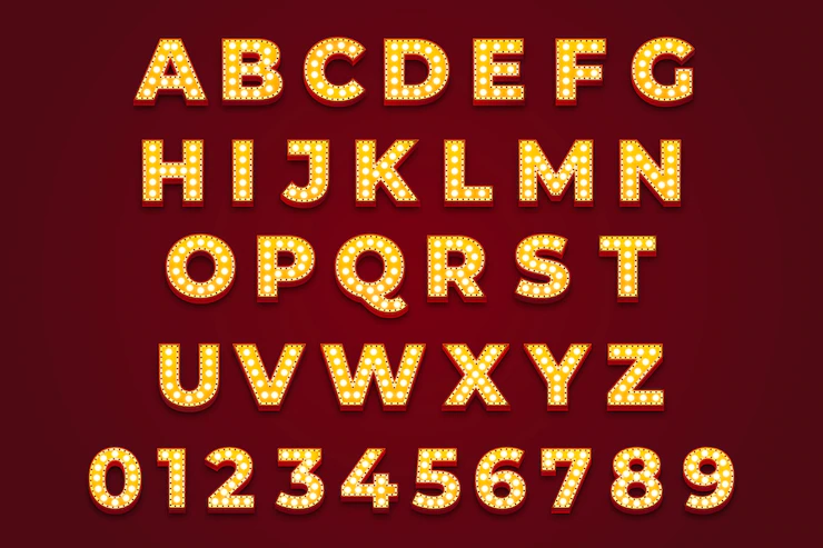 Realistic broadway font Free Vector download