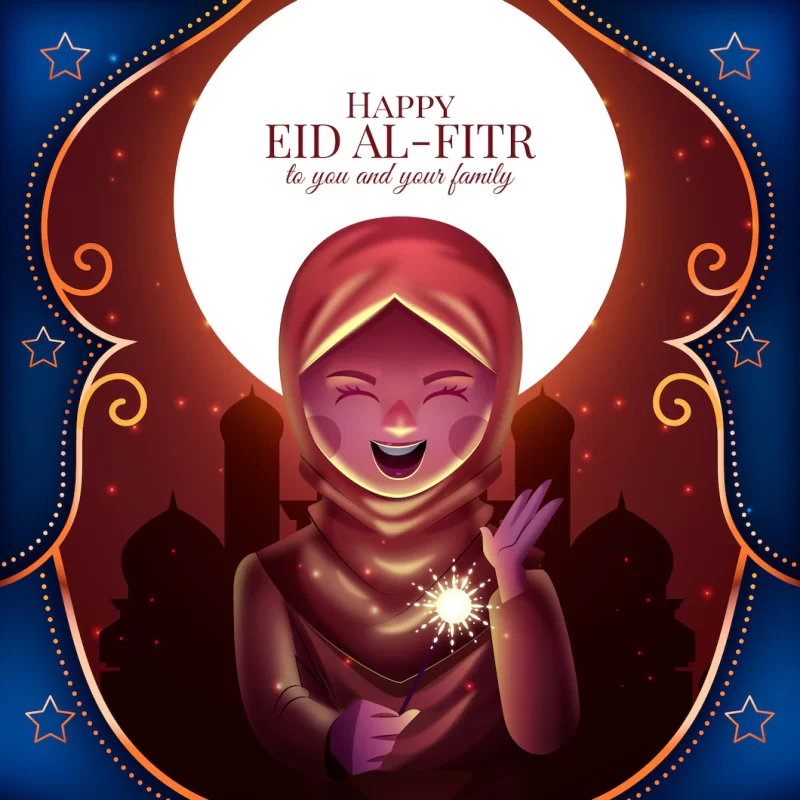 Realistic eid al-fitr illustration Free Vector download