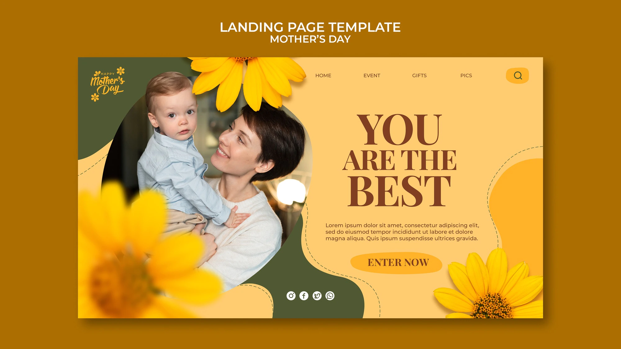 Realistic Mother S Day Landing Page Design Template 23 2149345393