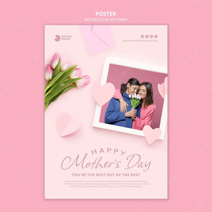 Realistic mother’s day poster template Premium Psd