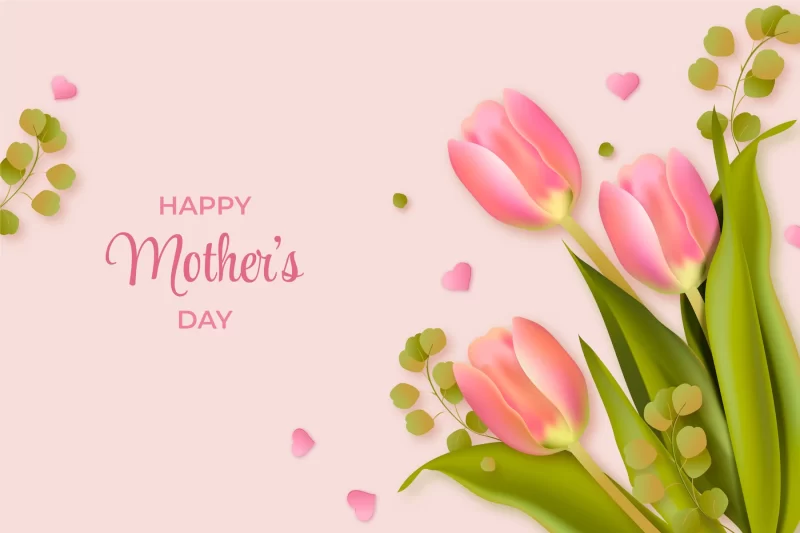 Realistic mothers day illustration with flowers Free Vector