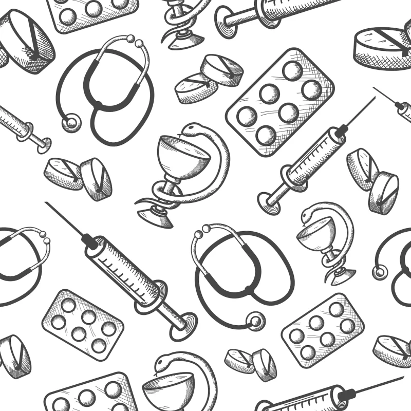 Seamless background of medical items Free Vector Seamless background of medical items Free Vector