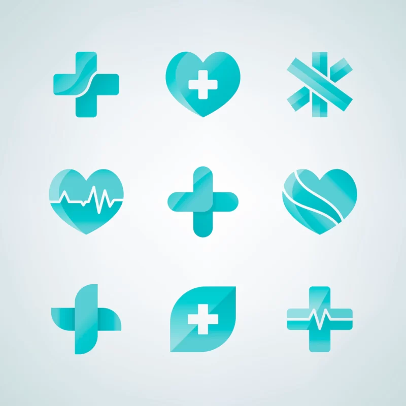 Set of medical icons 3d designs Free Vector