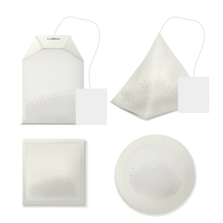 Set Various Shape Tea Bags With Blank Label Tags Leaves Inside 1441 2712