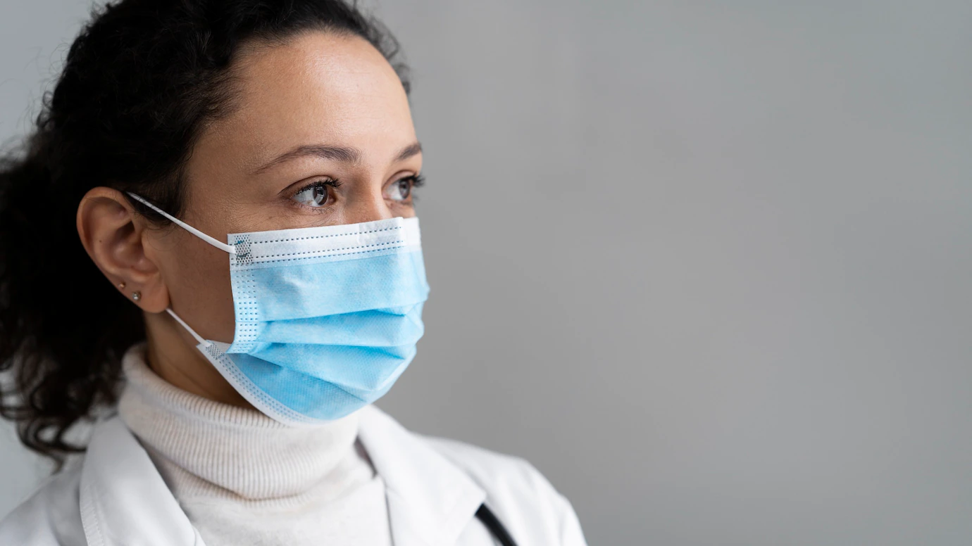 Side View Doctor Wearing Face Mask 23 2149310002