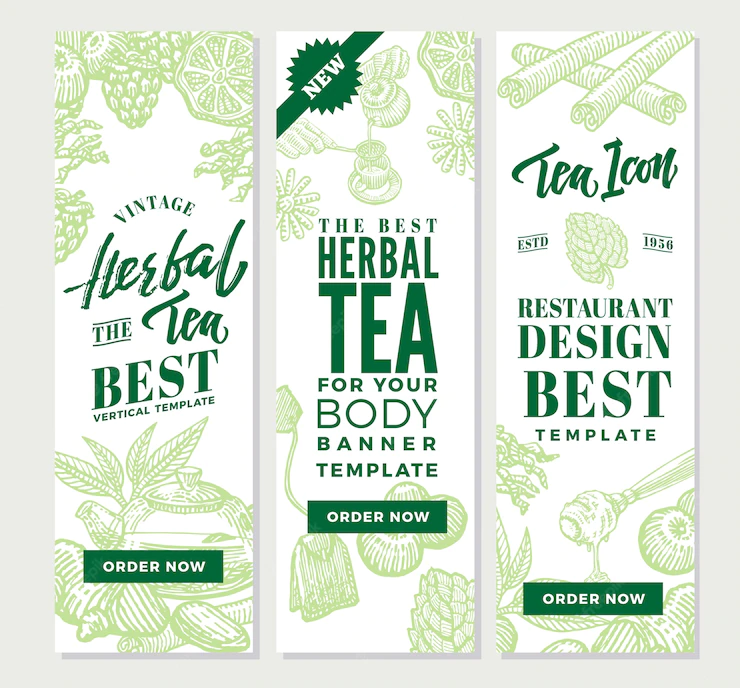 Sketch Healthy Tea Vertical Banners 1284 40739