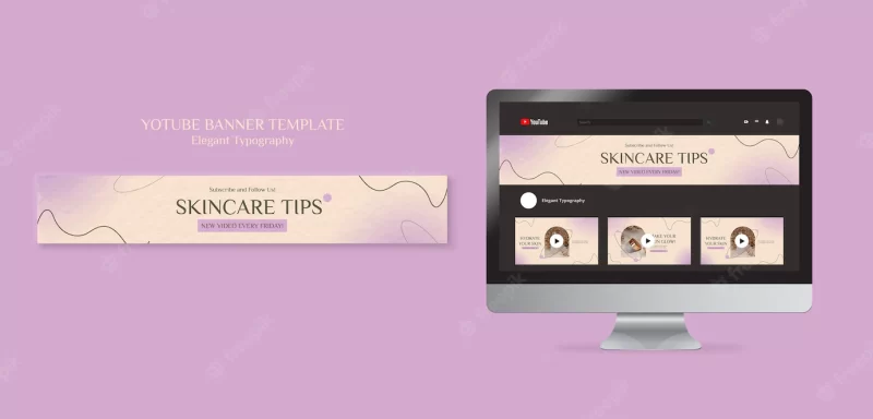 Skin care youtube banner template Free Psd