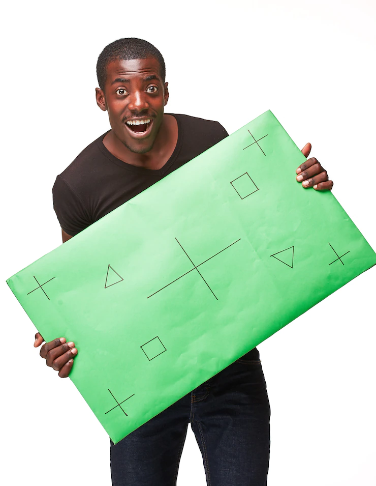 Smiling African Man As Black Businessman With Green Panel 155003 12839