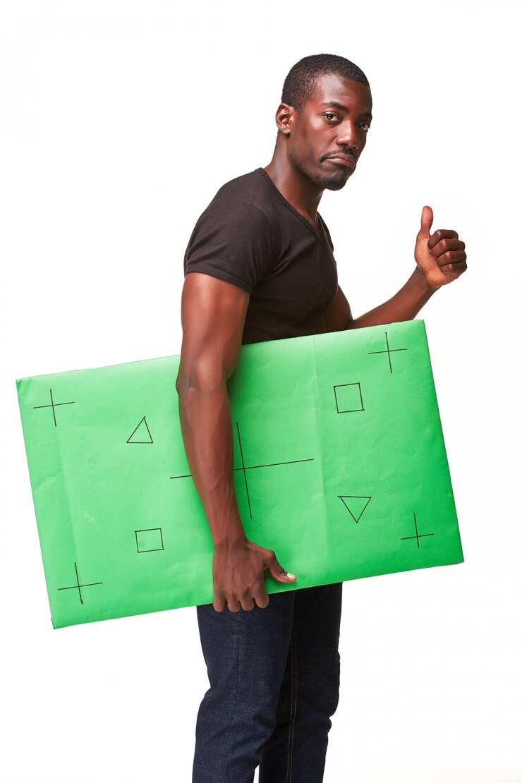 Smiling African Man As Black Businessman With Green Panel 155003 12841