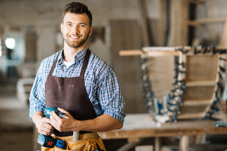 Smiling Craftsman With Electric Drill 1098 15303