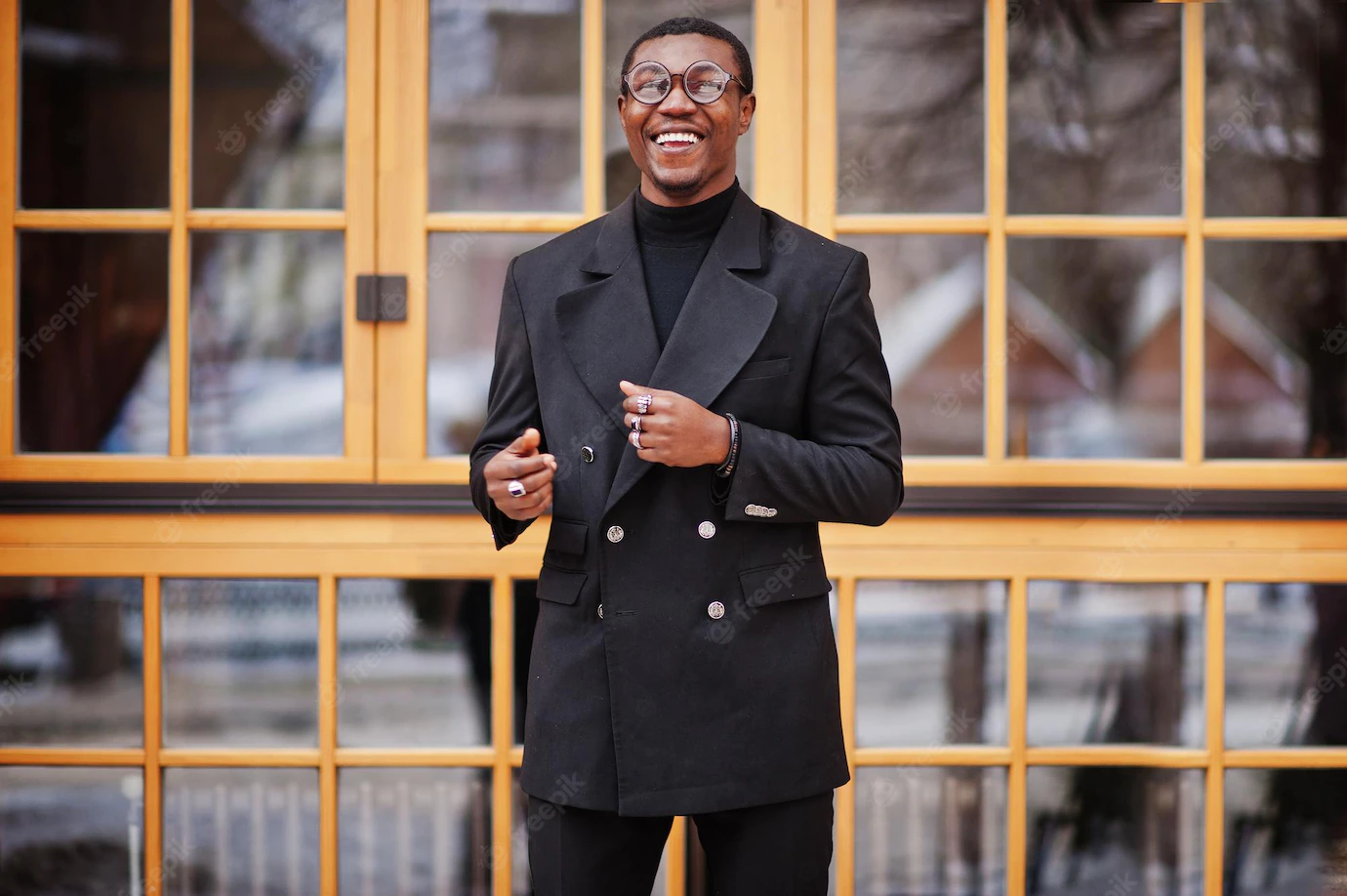 Stylish African American Gentleman Elegant Black Jacket Rich Fashionable Afro Man Against Window 627829 1442