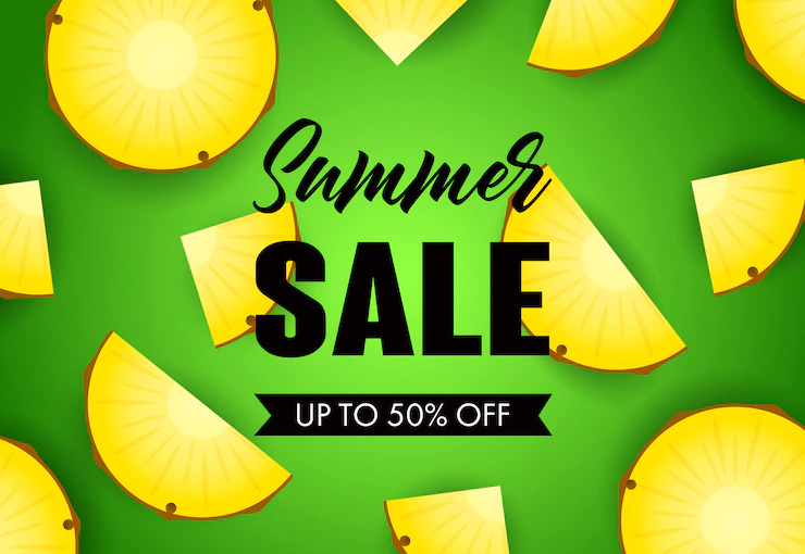Summer Sale Lettering With Pineapple Slices 74855 512