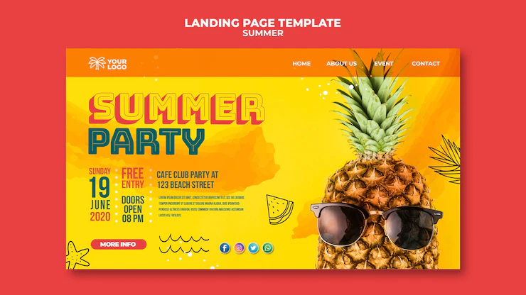 Summertime Pineapple With Glasses Poster 23 2148520845