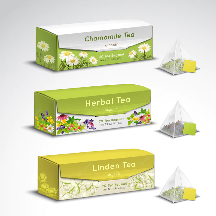 Tea Bags Packaging Realistic Set 1284 23469