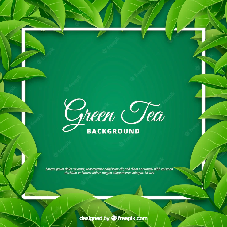 Tea Leaves Background With Realistic Style 23 2147851213