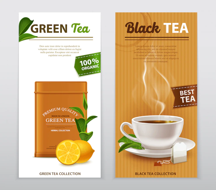 Tea Realistic Advertisement Banners Set 1284 23462