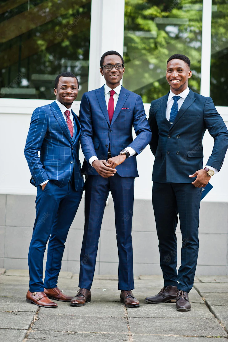 Three African American Happy Successful Mans Suit 627829 2962