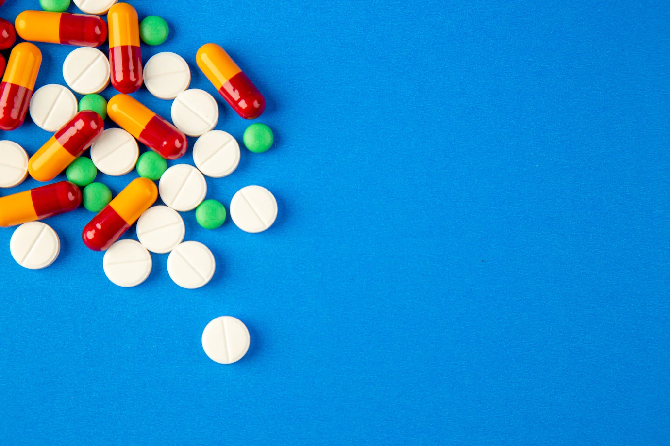 Top View Different Pills Blue Background 179666 17430