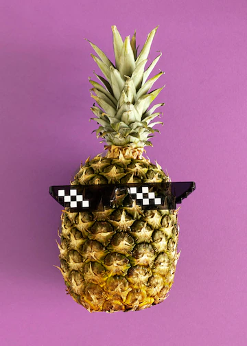 Top View Pineapple Wearing Glasses 23 2148891863