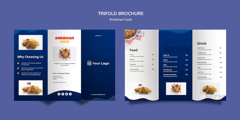 Trifold Brochure Template American Food Restaurant 23 2148487628