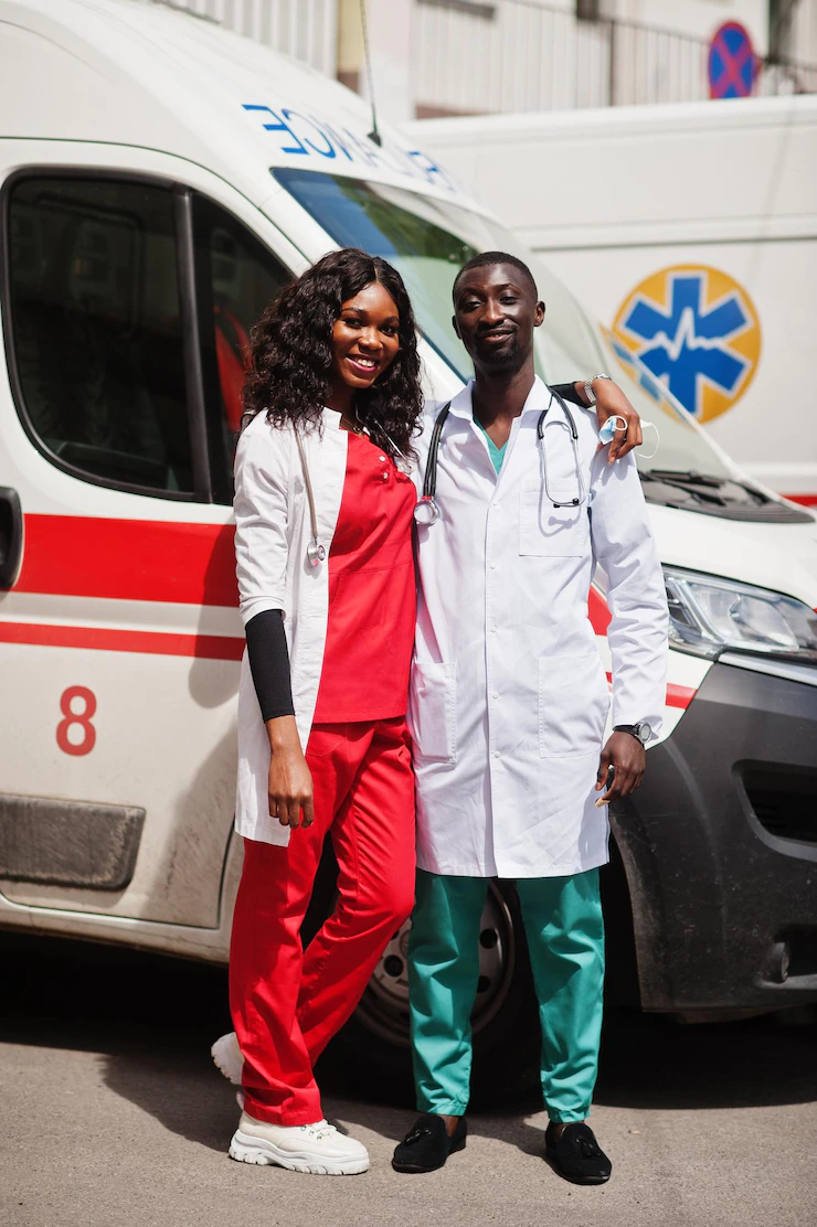 Two African Paramedic Ambulance Emergency Crew Doctors 627829 4954