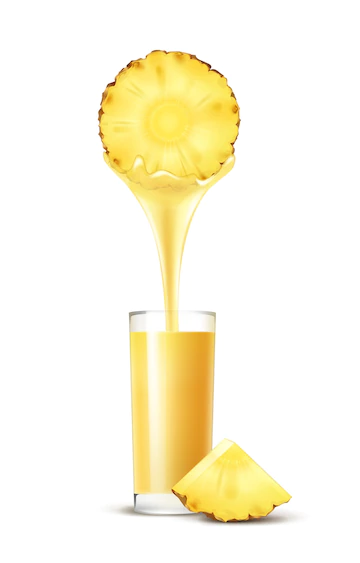 Vector Pineapple Slice With Juice Stream Glass Isolated White Background 1284 45462