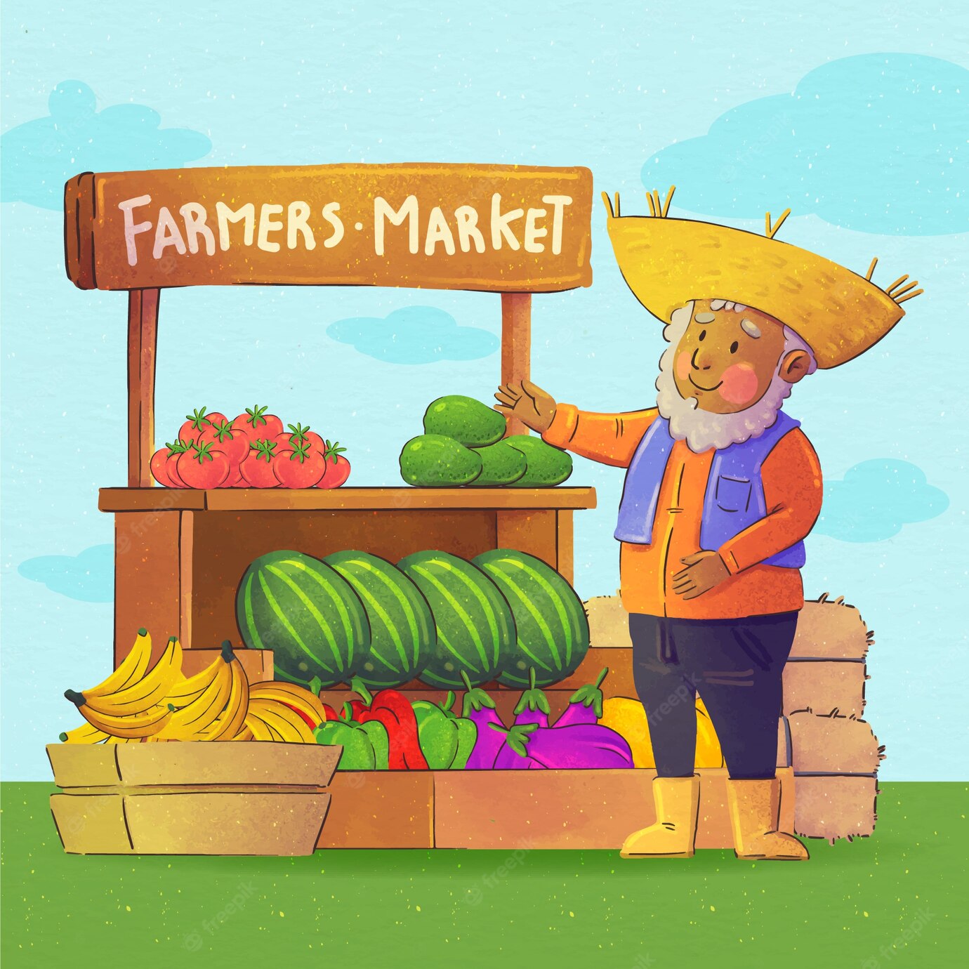 Watercolor Farmers Market Illustration 23 2149346025