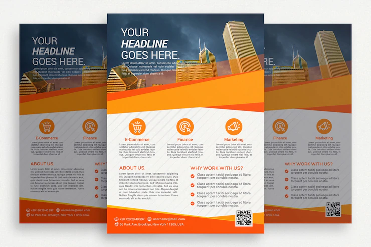 White Business Brochure With Orange Details 1389 135