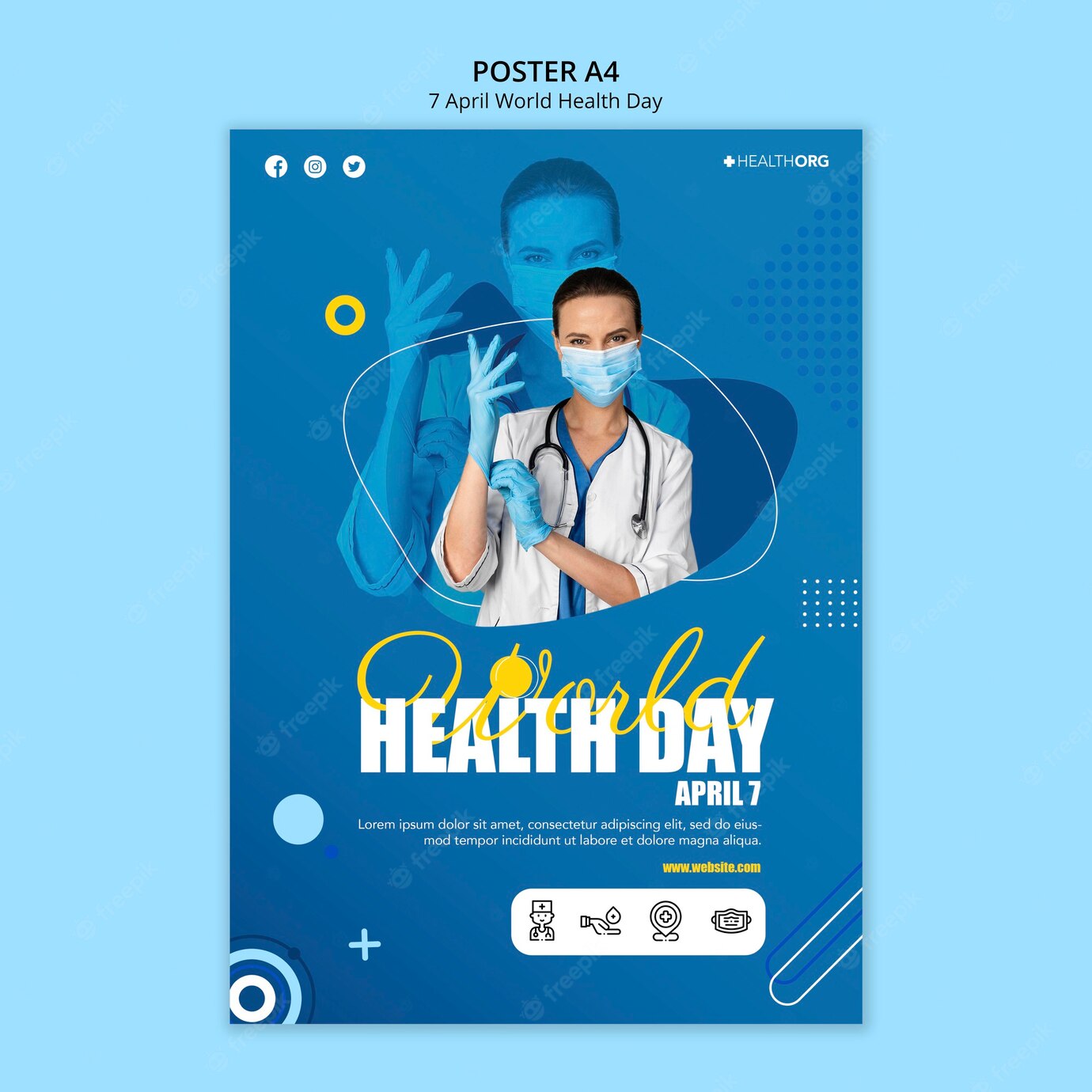 World Health Day Poster With Photo 23 2148902712