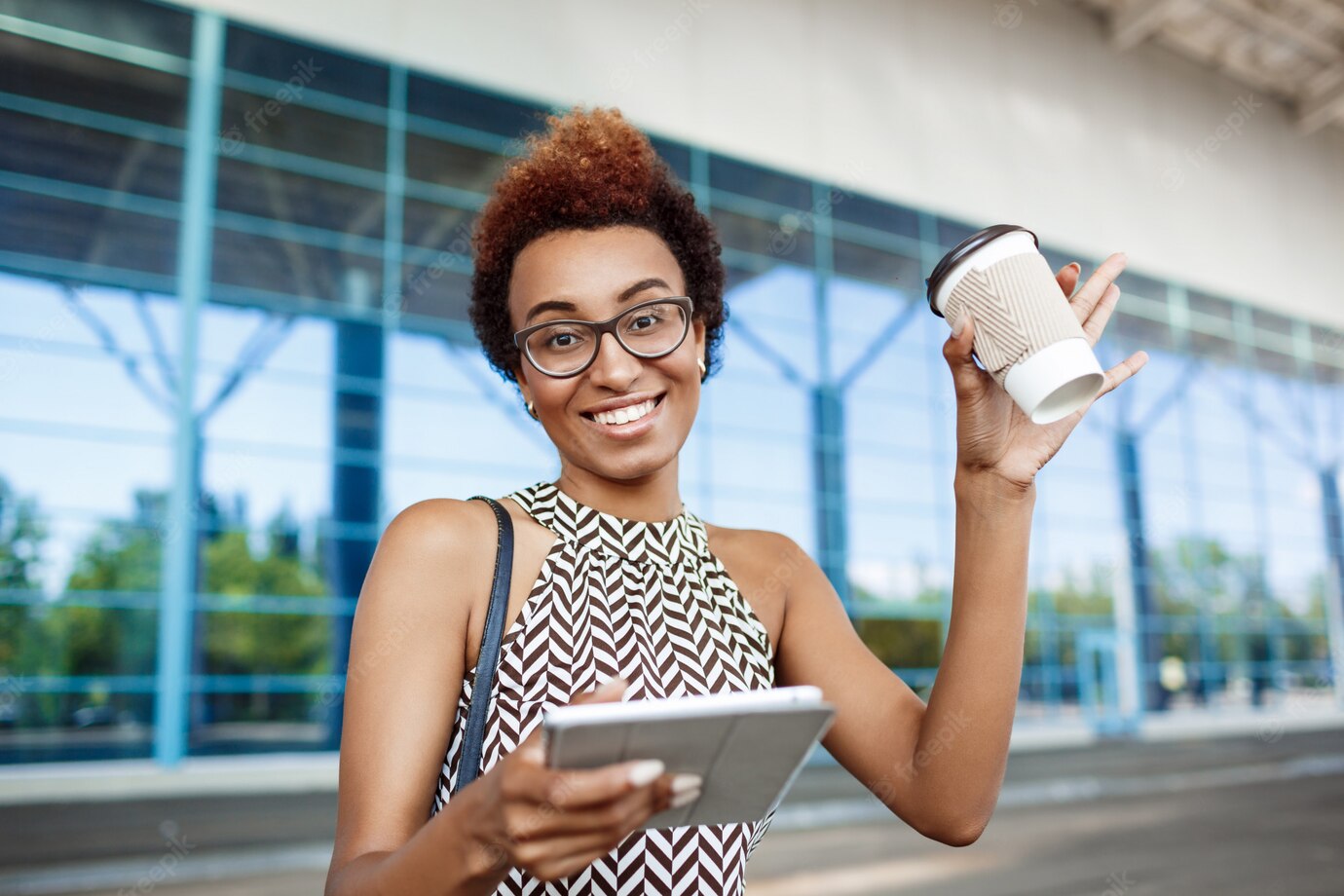 Young Successful African Businesswoman Glasses Standing Near Business Centre 176420 5679