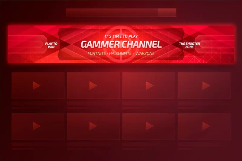 Youtube channel banner template Free Vector
