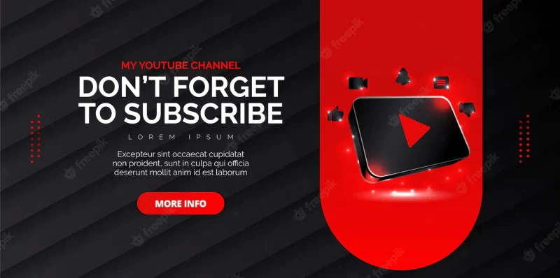 Youtube social media design with black background Premium Vector