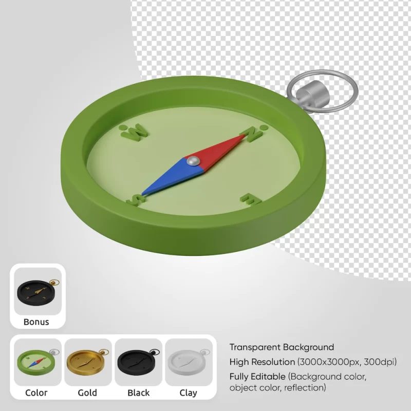 3d compass Free Psd