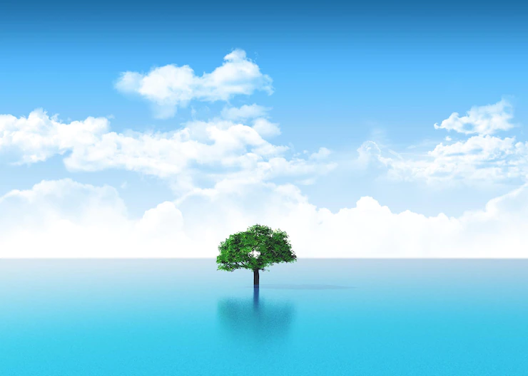 Tree in the sea Free image download